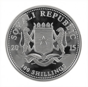 Somalia Elefant Silber 1 oz vergoldet 2015