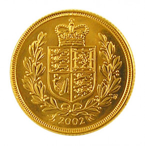 Sovereign 1 Pfund Elisabeth II Krone im Haar alt