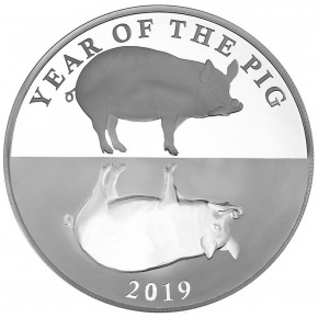 Tokelau - Lunar Schwein Silber 1 oz 2019 PP