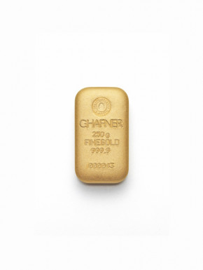 Goldbarren C. Hafner gegossen 250 g