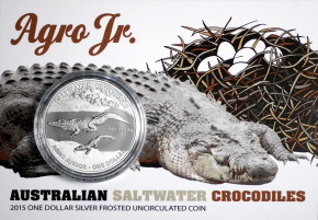 Salzwasser Krokodil Silber 1 oz 2015 Agro jr.