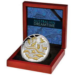 Niue - Dreamtime Silber 5 oz vergoldet PP 2019